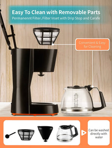 5 Cups Small Coffee Maker, Compact Coffee Machine with Filter, Warming Plate and Coffee Pot,New Condition