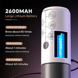 2-in-1 Portable Espresso Coffee Machine 2600mAh Wireless Charging Multifunctional Coffee Maker Leak Proof for Travel Camping