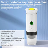3 In 1 Electric Portable Coffee Machine Capsule Powder Travel Coffee Maker Espresso Coffee Maker for Car & Home Camping