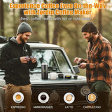 Self-Heating Car Coffee Maker with USB-C, Small Espresso Machine with Ground Coffee & Capsules (NS＆DG) for RV, Hiking, Office