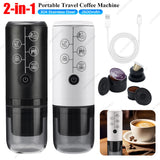 2-in-1 Portable Espresso Coffee Machine 2600mAh Wireless Charging Multifunctional Coffee Maker Leak Proof for Travel Camping