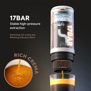 2-in-1 Portable Espresso Coffee Machine 2600mAh Wireless Charging Multifunctional Coffee Maker Leak Proof for Travel Camping