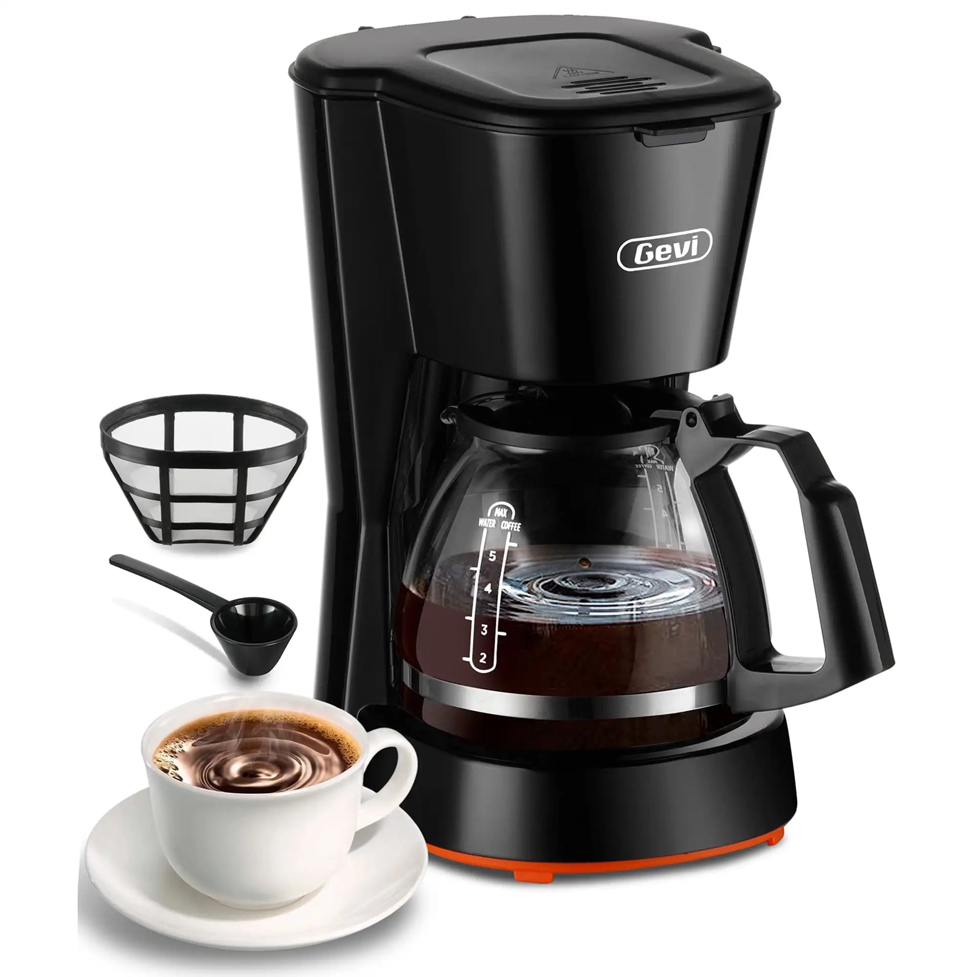 5 Cups Small Coffee Maker, Compact Coffee Machine with Filter, Warming Plate and Coffee Pot,New Condition