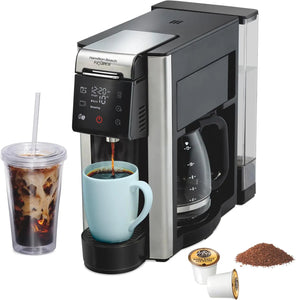 Advanced 5-in-1 Programmable 12 Cup Drip and Single Serve Hot & Iced Coffee Maker with Movable 60 oz. Water Reservoir