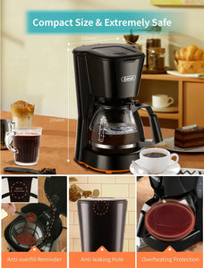 5 Cups Small Coffee Maker, Compact Coffee Machine with Filter, Warming Plate and Coffee Pot,New Condition